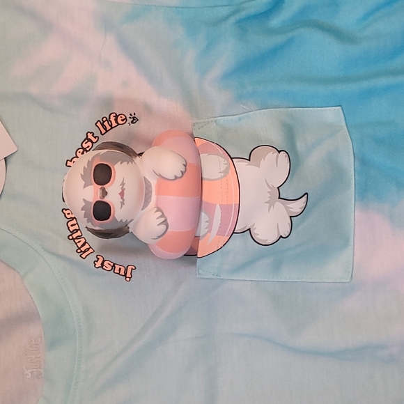 Living My Best Life Tie Dye Pajama Set With Squishy - Picture 3 of 6